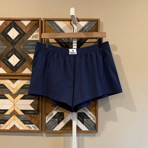 PARKE Cotton Boxer Shorts in Denim Navy Blue size Large NEW